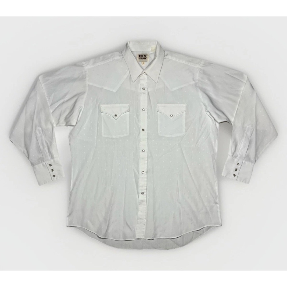 Ely Cattleman Shirt Pearl Snap Button Long Sleeve Western Men’s Size 17-35 White